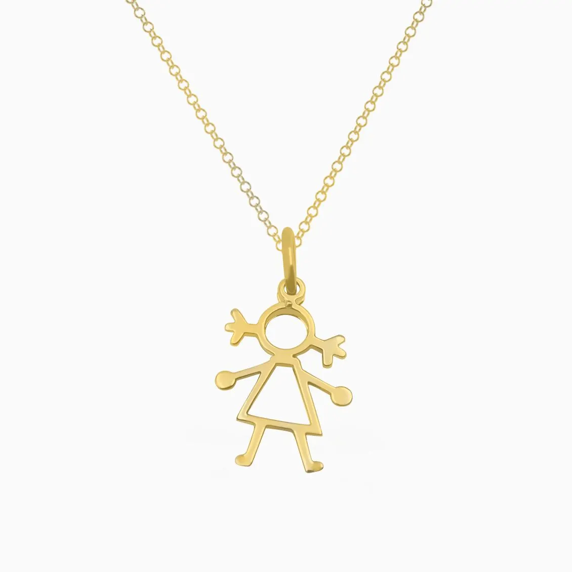 Dije en oro amarillo de 18K niña modelo arcoíris