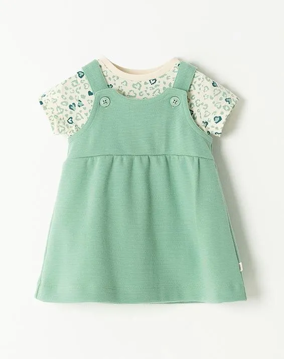 conjunto body + vestido celeste verde 0-3m