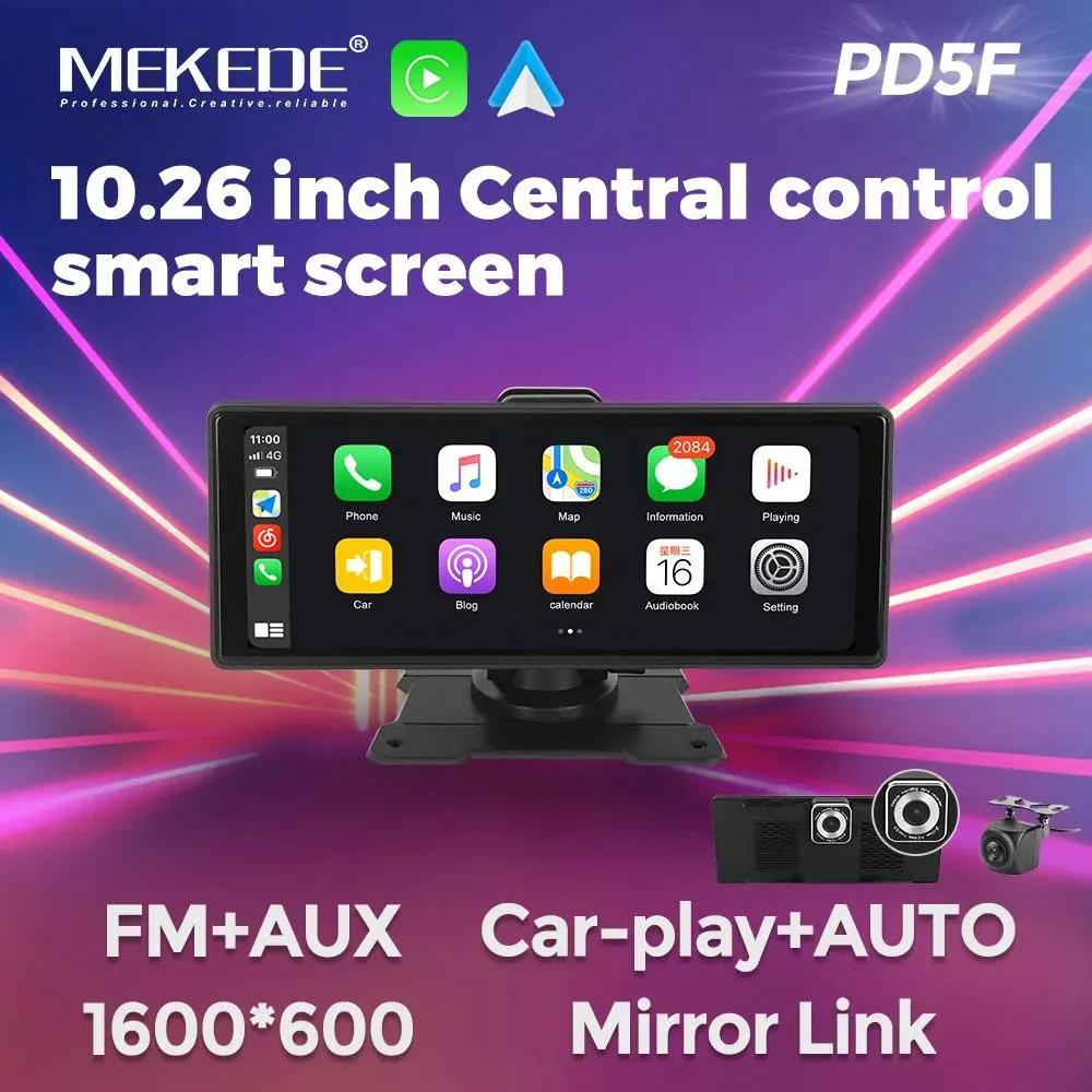 MEKEDE PD5F Universal 10.26inch Central contfolsmart IPS screen DSP Wireless Car-play+Android Auto Mirror Link Rear view camera