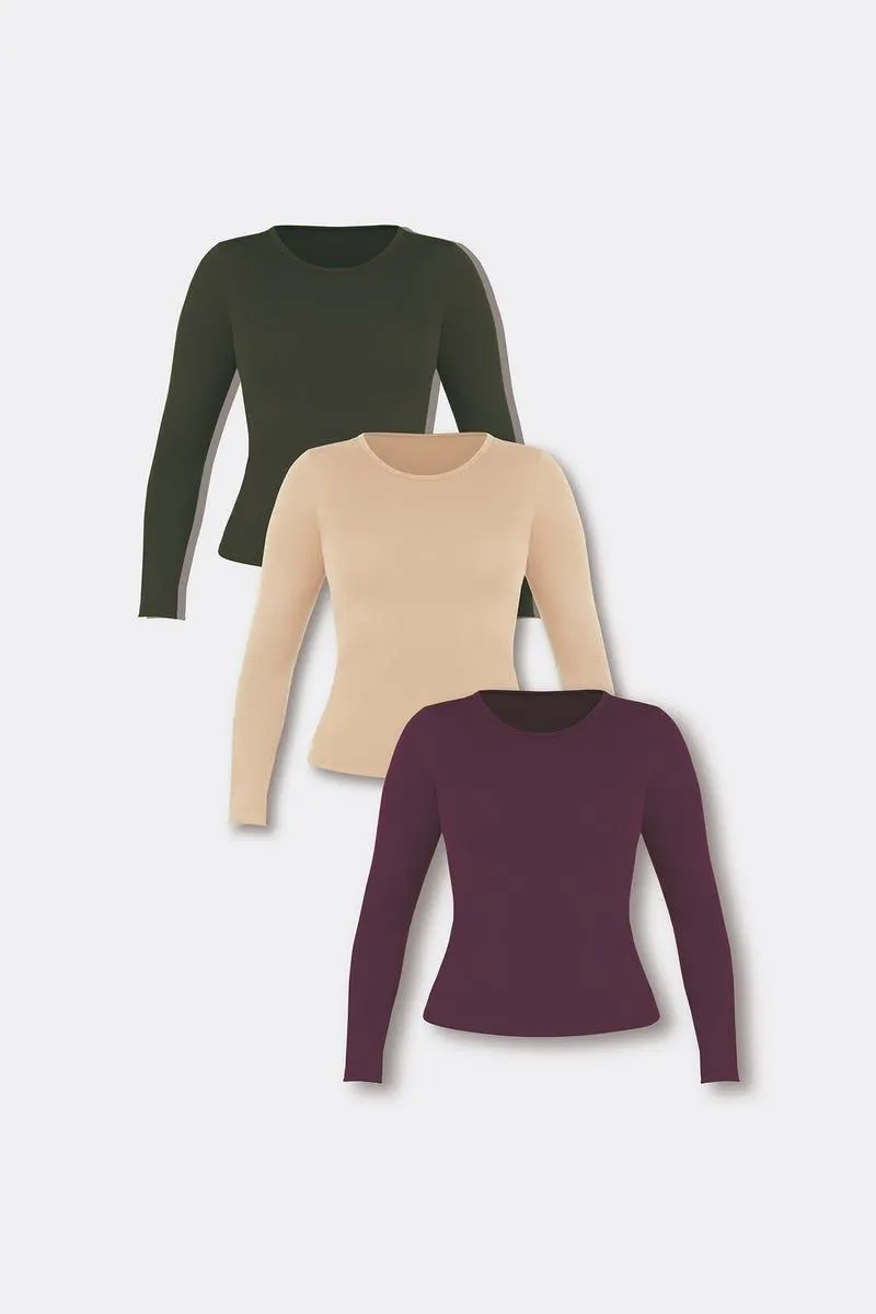 CAMISETA X 3 MANGA LARGA Multicolor