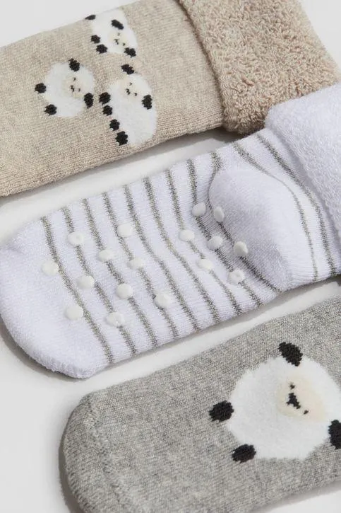 Pack de 3 medias en tejido rizado