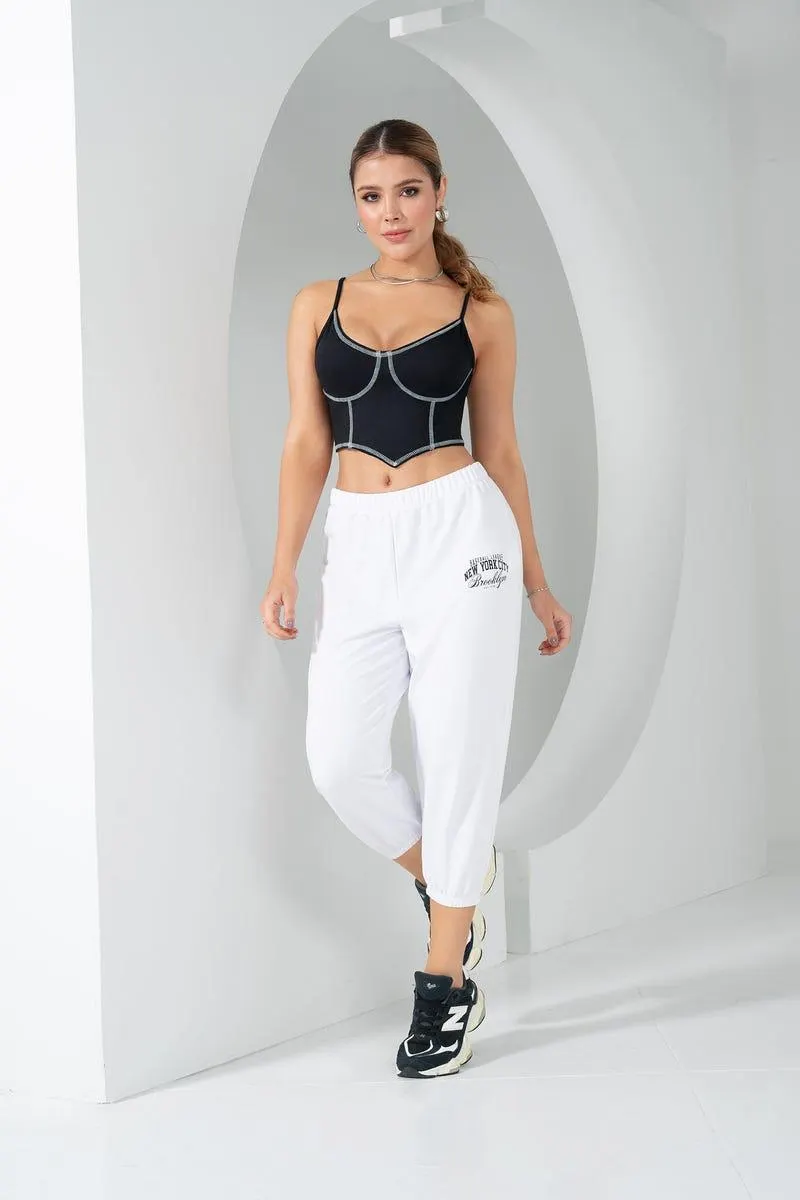 JOGGER CAPRI Blanco