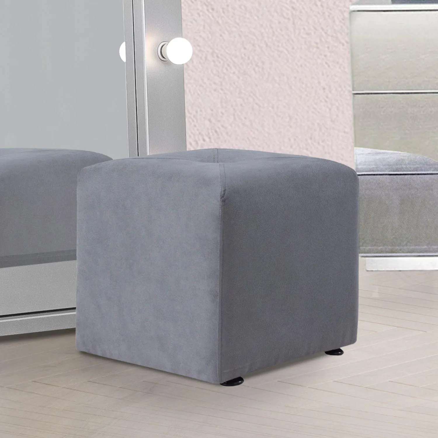 Puff Omega Microfibra Mana Gris