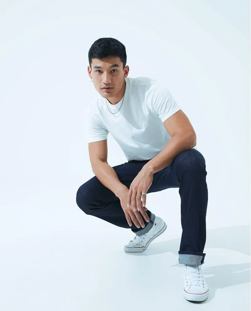 Jean Slim fit bota recta para hombre