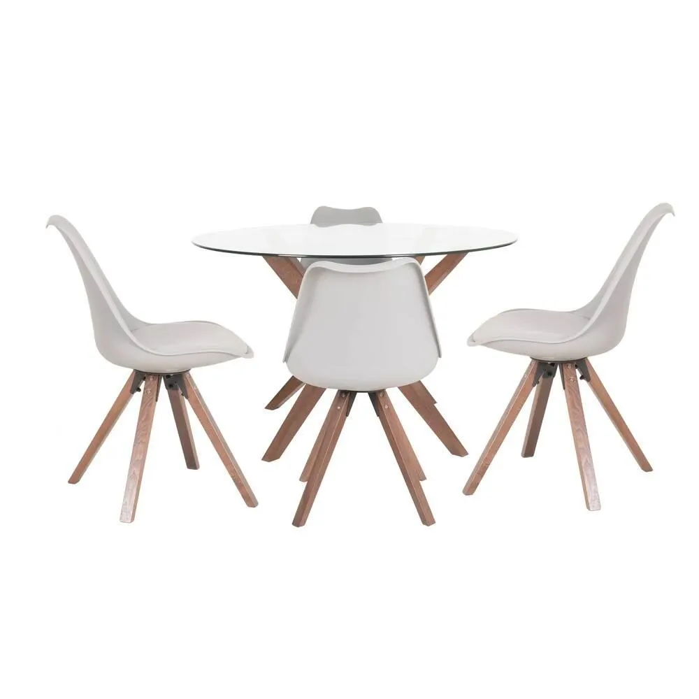 Comedor Enzo 4P Madera Vino Gris