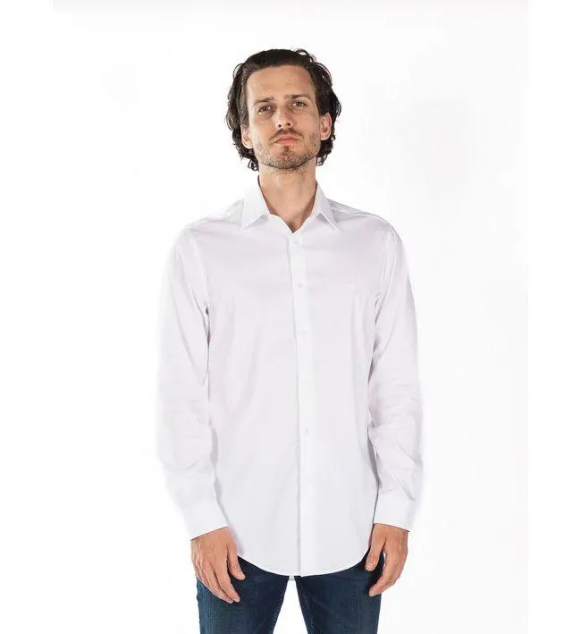Camisa Blanca Manga Larga Slim Fit Para Hombre