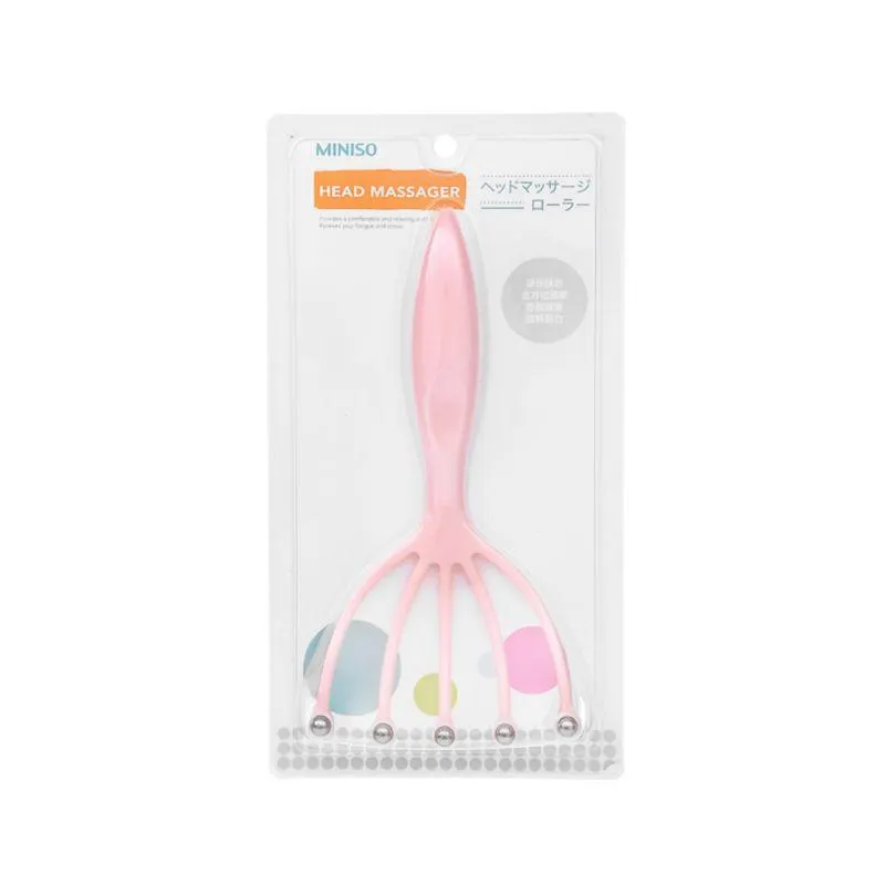 Masajeador De Cabeza De 5 Rodillos Mediano Rosa