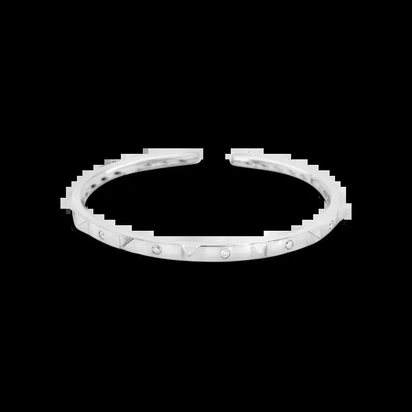 Pulsera Aro abierto Bauer oro blanco 18K y diamantes