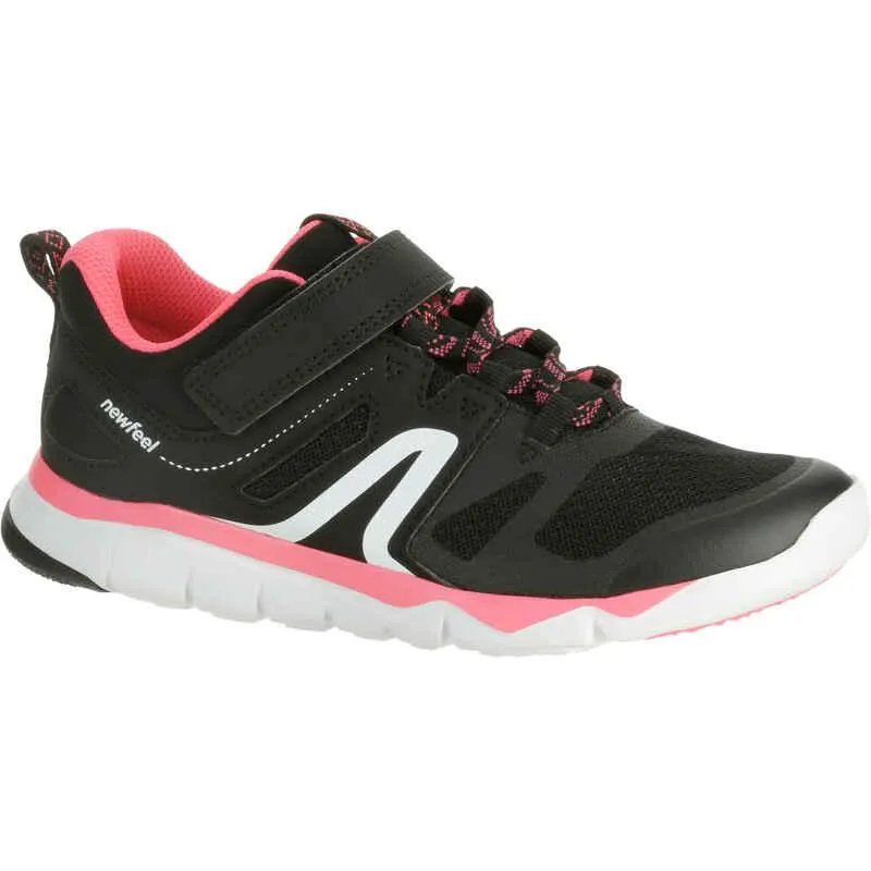 Tenis Running Niños Newfeel pw540 velcro transpirable negro rosado