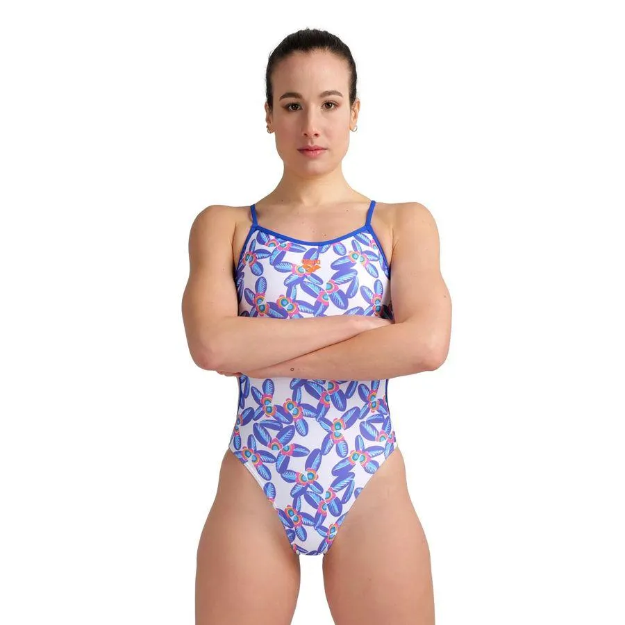 W SWIMSUIT LACE BACK ALLOVER