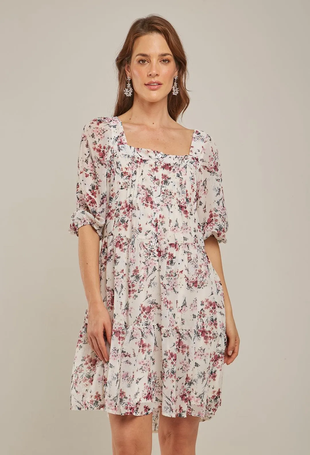 Vestido Corto Flores Mujer- SALE
