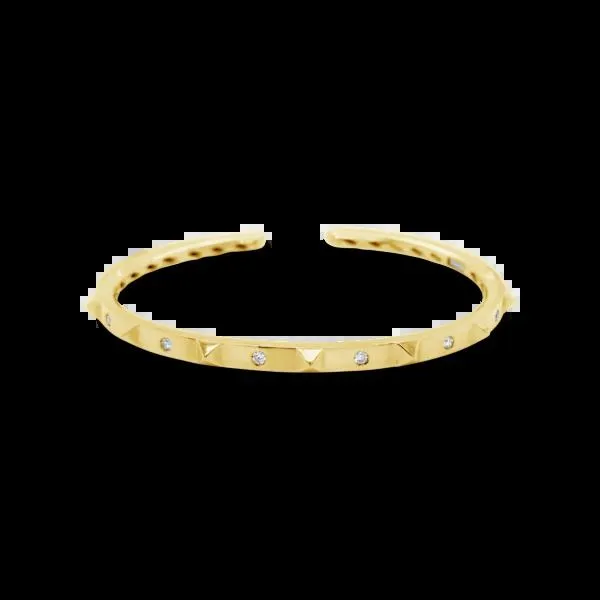 Pulsera Aro abierto Bauer oro amarillo 18K y diamantes