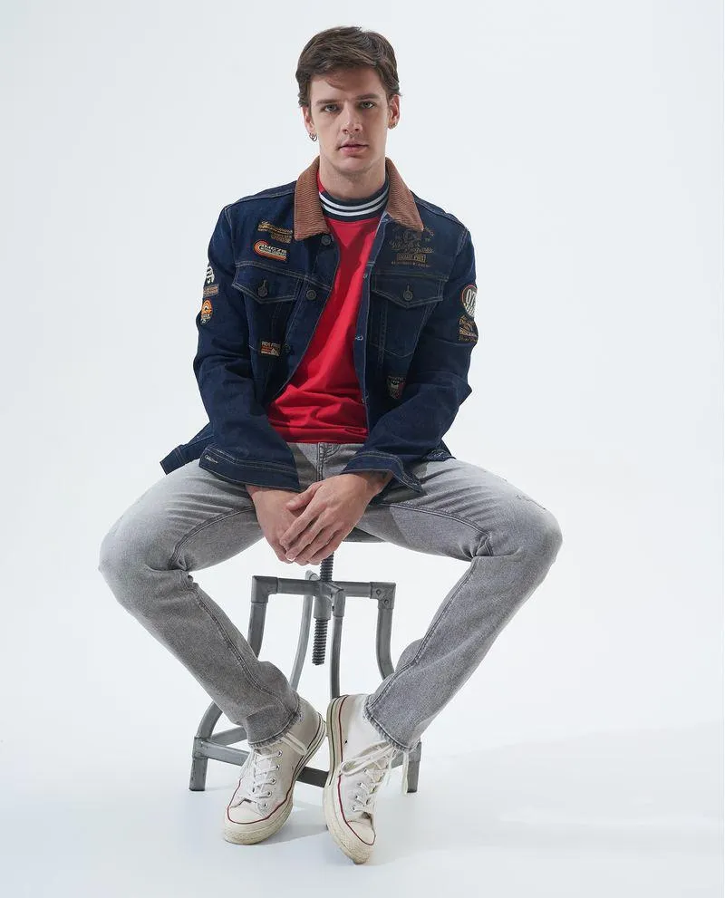 Chaqueta con apliques para hombre