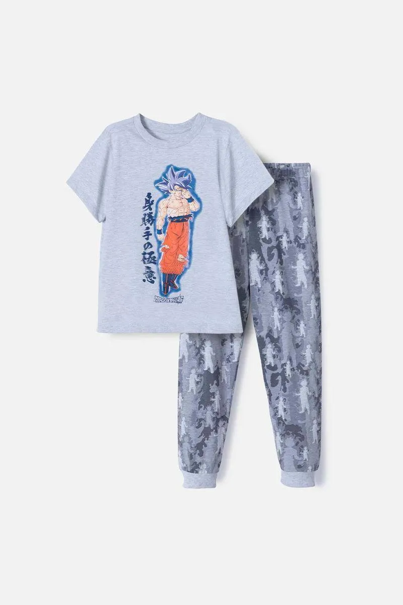 Pijama de Dragon Ball con pantalón largo gris para niño