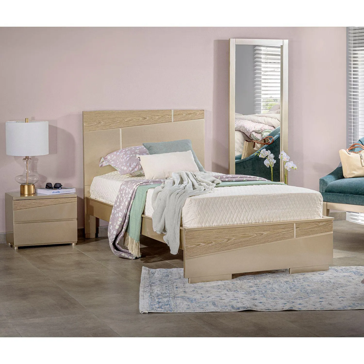 Cama Juvenil Daytona 1.00 Champaña, Catedral Otoño