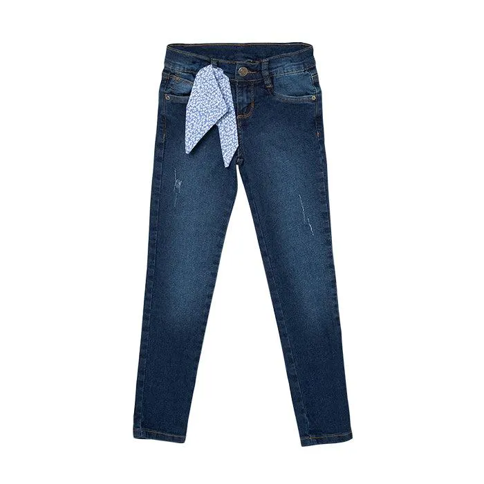 Jean Emma lavado oscuro para niña