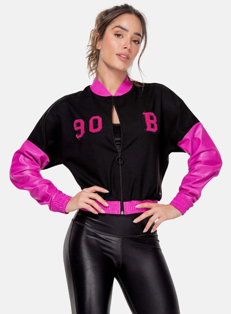 CHAQUETA DEPORTIVA MUJER CON APLIQUE BORDADO TALLA S - M