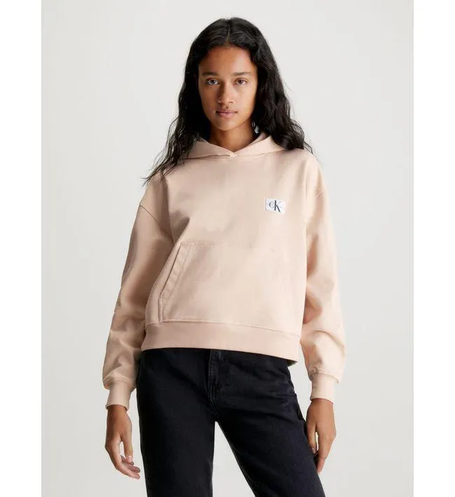 Saco Beige Con Gorro De Felpa Algodón Insignia