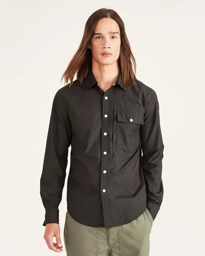 Camisas Dockers Rec Button-Up Shirt,Regular Fit Hombre Negras | NVKXR2703