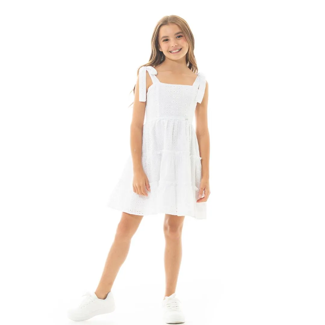 EYELET MINI DRESS FOR GIRLS
