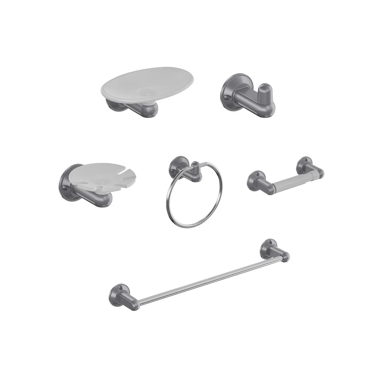 Kit por 6 Accesorios Nilo gris perlado