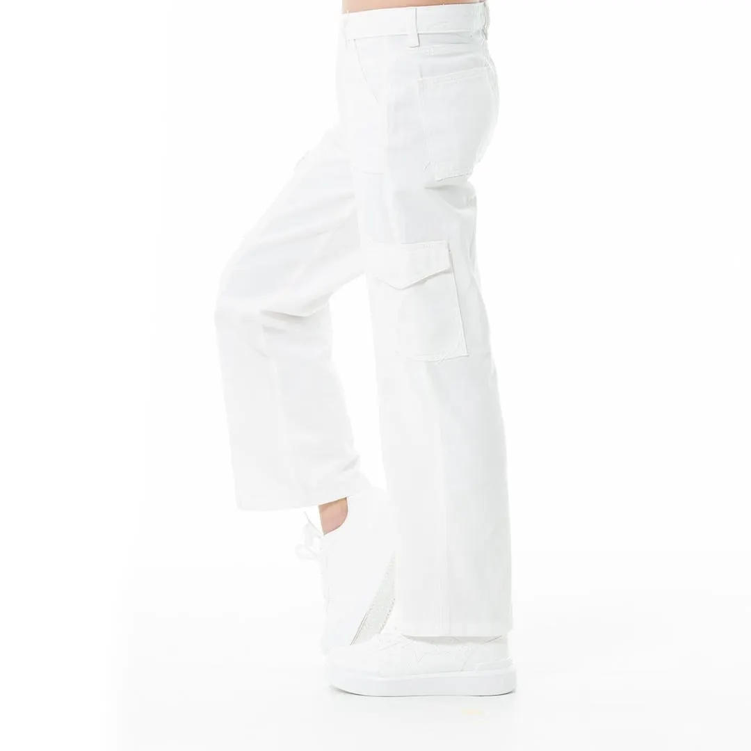 WHITE CARGO PANTS FOR GIRLS