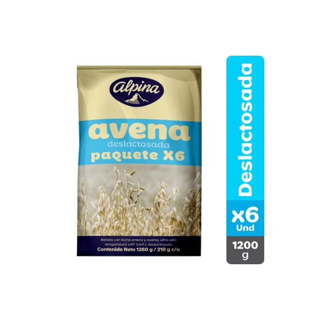 Avena Deslactosada Alpina x6 Und Bolsa 200 g