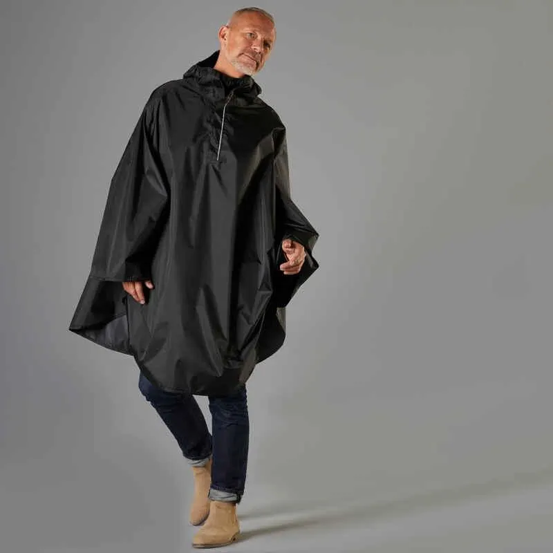 PONCHO IMPERMEABLE PARA BICICLETA URBANA 100 NEGRO