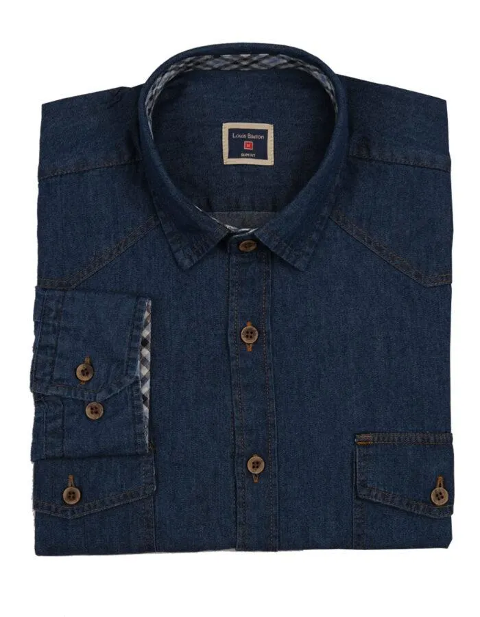 Camisa Índigo Azul Oscuro – Moldería slim