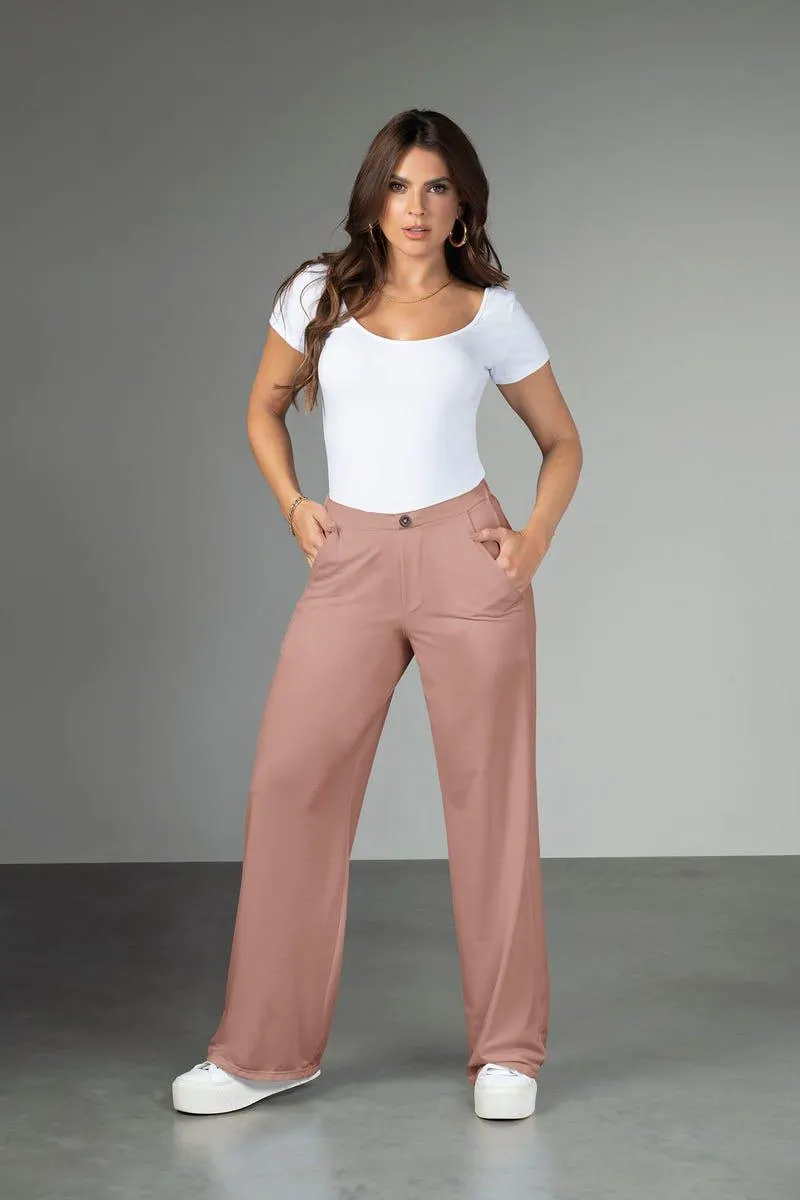 PANTALON BOTA AMPLIA PIQUE Rosado