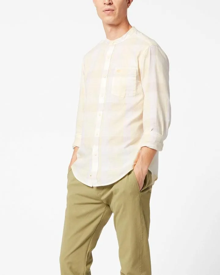 Camisas Dockers Band Collar Shirt,Regular Fit Hombre Marrones | XZCEH6159
