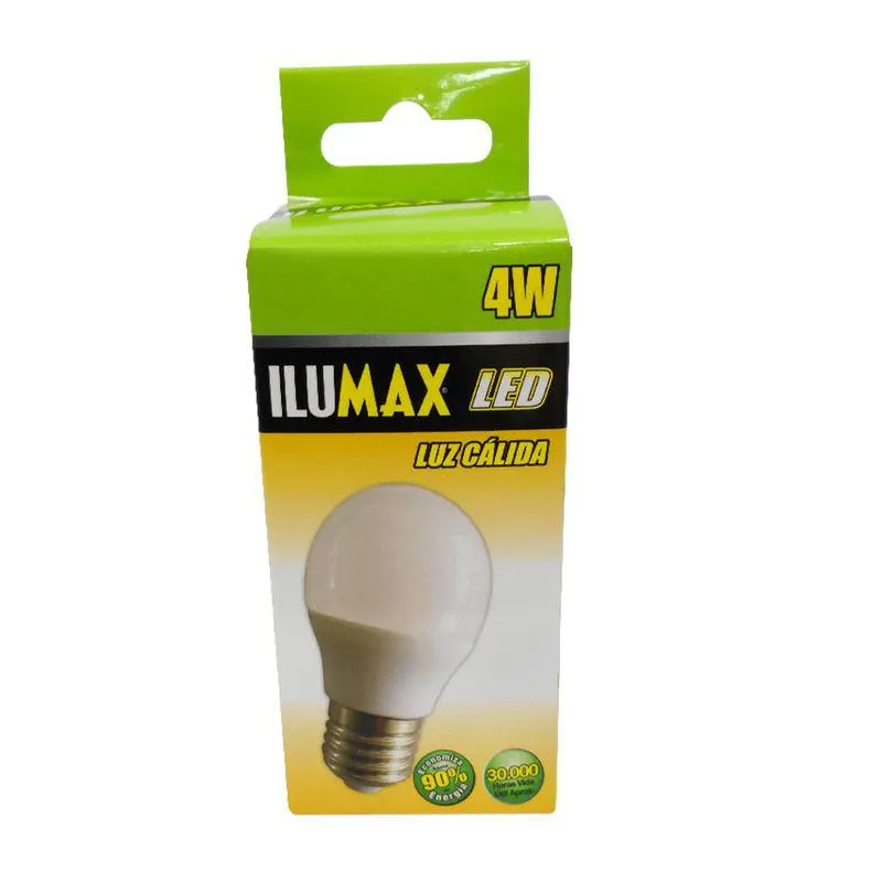 Led mini globo 4w luz calida e27 30000 hora ilumax