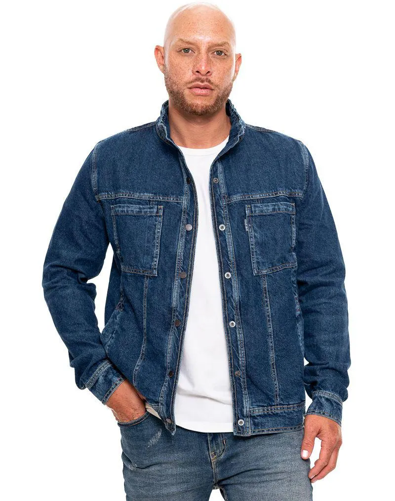 Chaqueta En Denim Con Broches