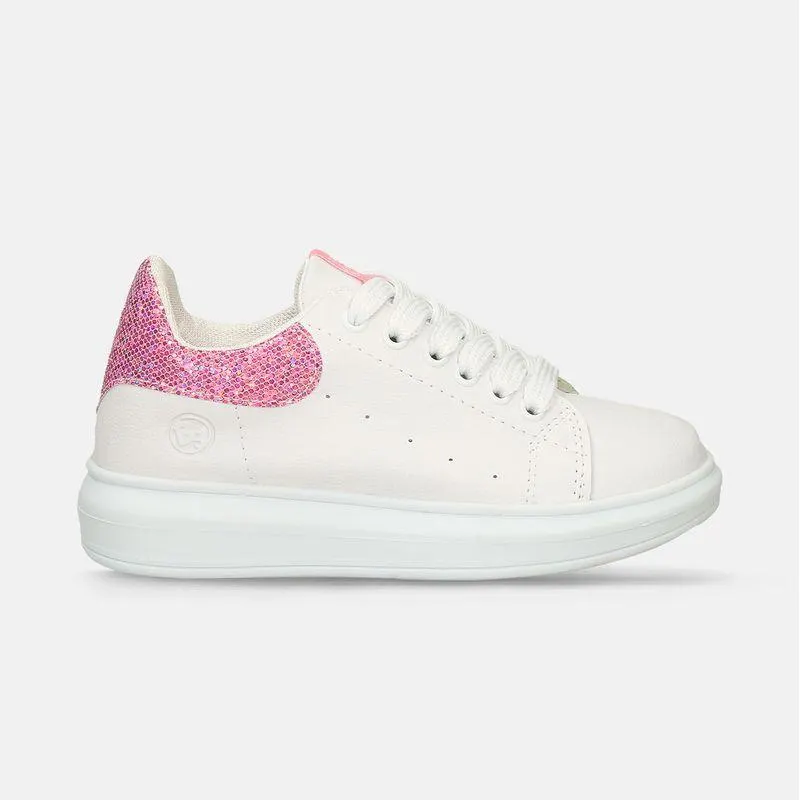 Tenis Casuales Blanco-Fucsia Bubblegummers Regi Niña