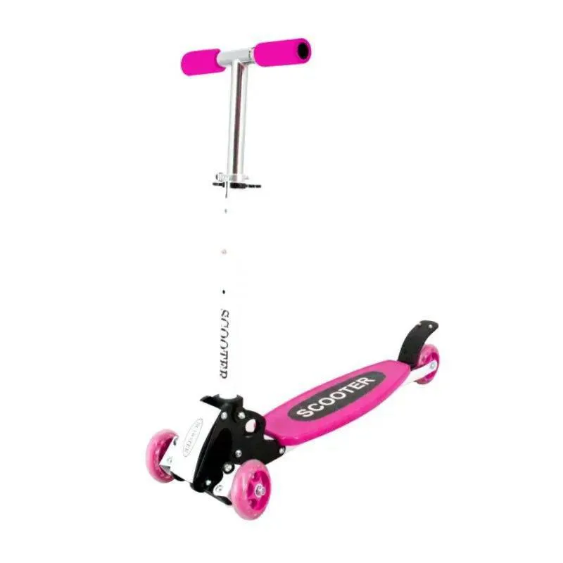 Patineta monopatín Scooter 4 Ruedas Plegable Aluminio Rosa