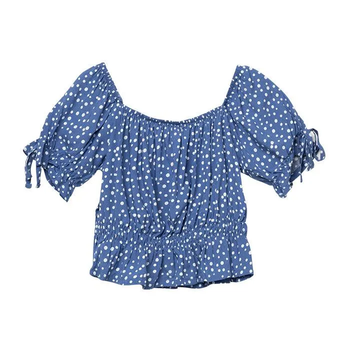 Blusa manga corta Lili Miniprint puntos para niña