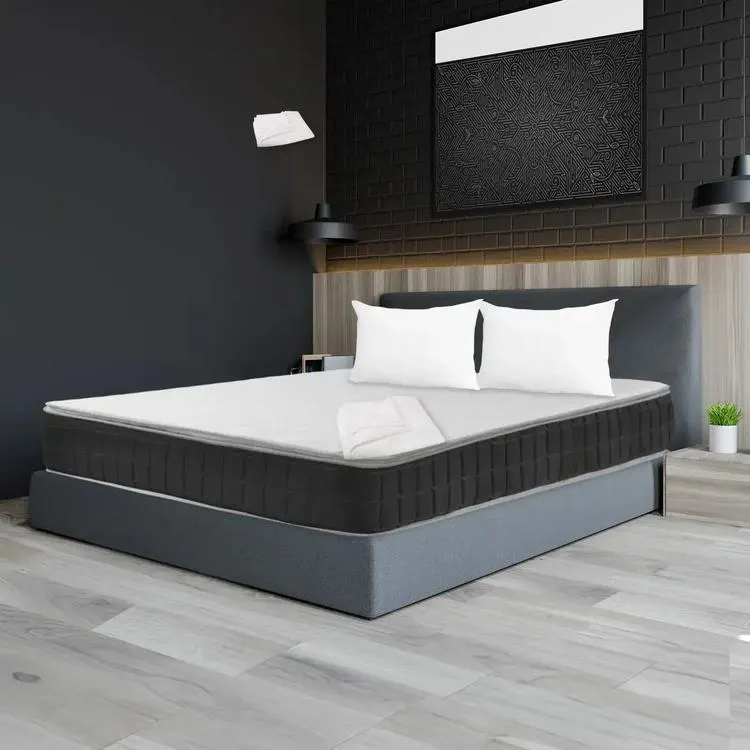 Combo Cloud SPRING Colchón Doble Resortado Rest 140 x 190 cm + 2 Almohadas Siliconadas + Protector Impermeable