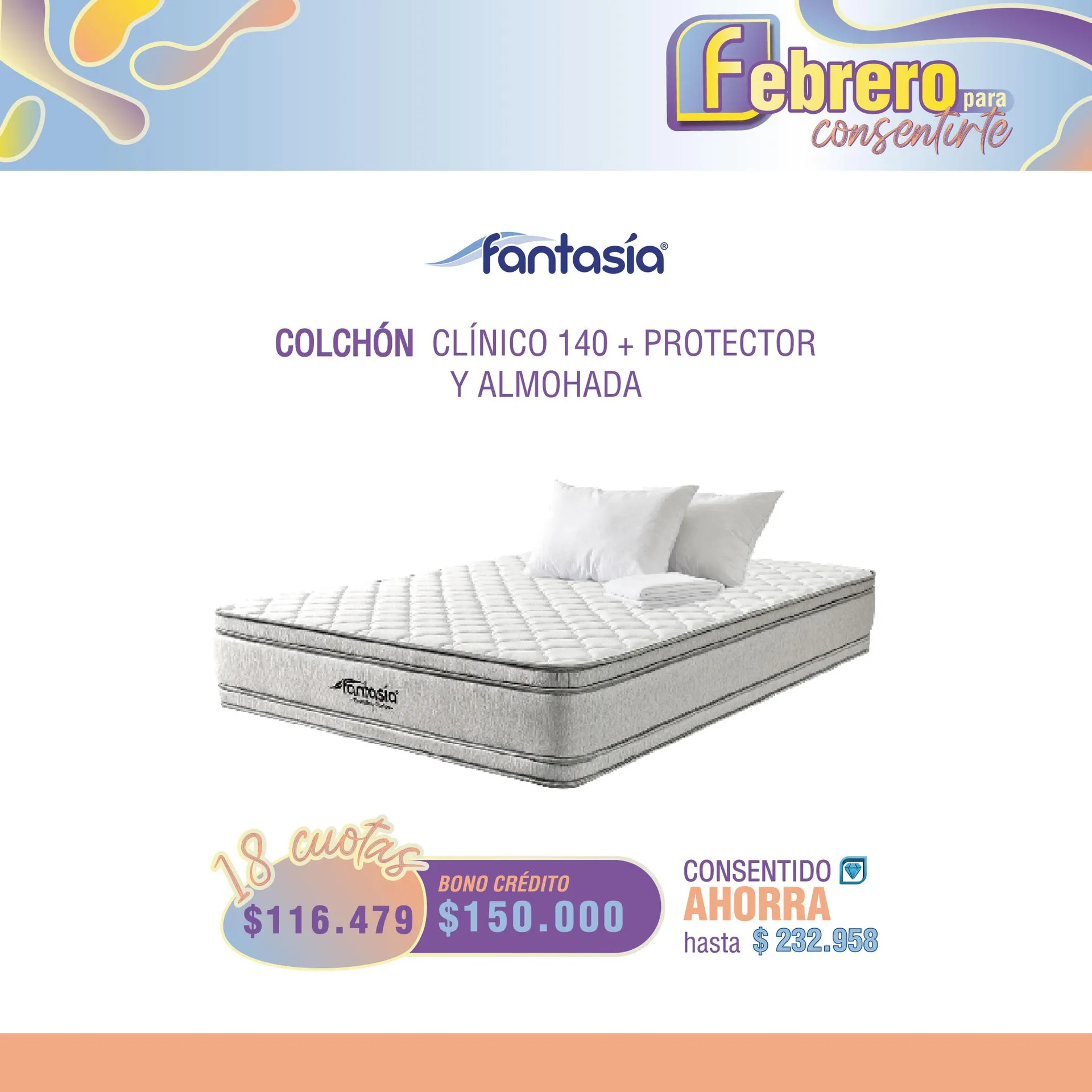 COLCHÓN CLÍNICO 1,40X1,90 FANTASIA