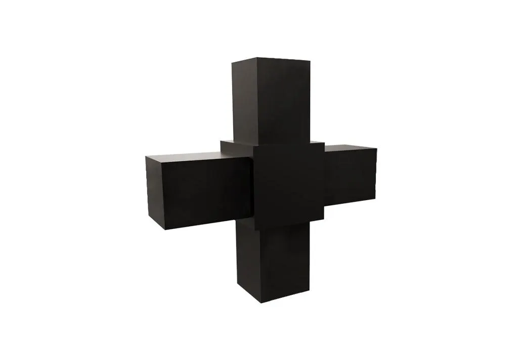 Conector cubo modular en cruz negro