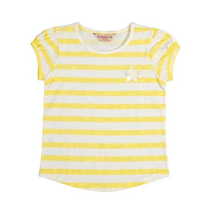 Camiseta Anita de rayas manga corta para bebé niña