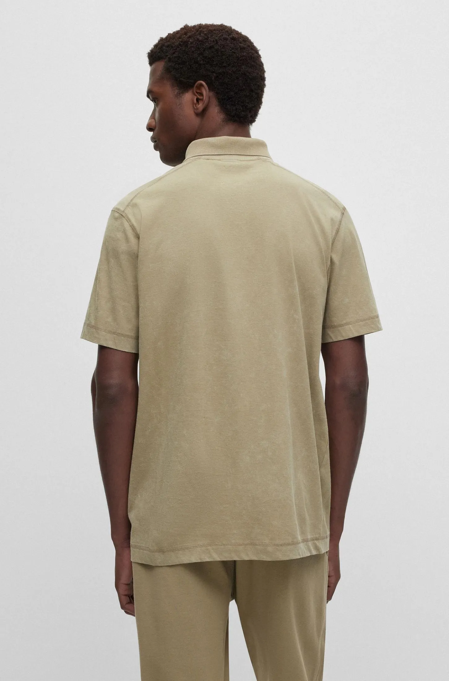 Polo Relaxed Fit De Algodón Aterciopelado Con Parche De Logo Hombre