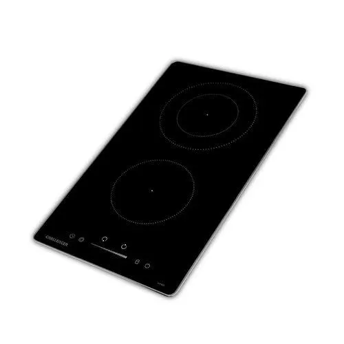 Estufa de empotrar de Vitrocerámica Challenger - Dos puestos - Doble zona de cocción - Temporizador - 30cm - 220V - VT 6002