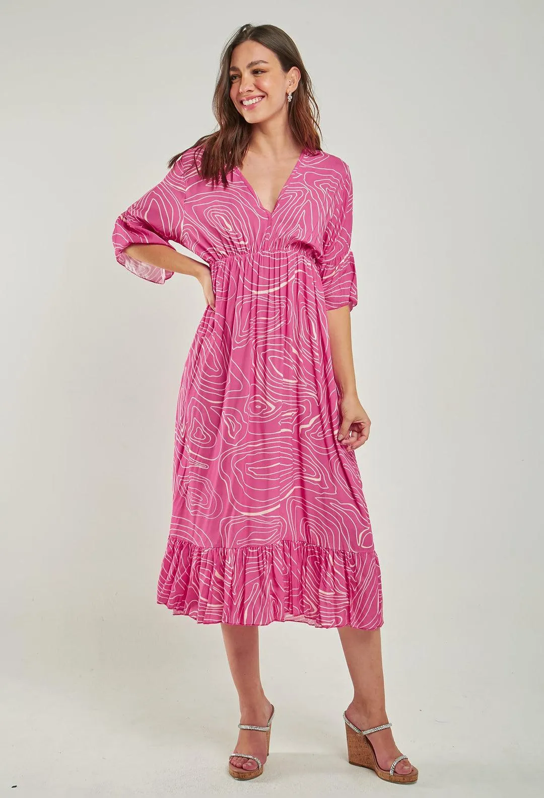 Vestido Midi Estampado Mujer - SALE