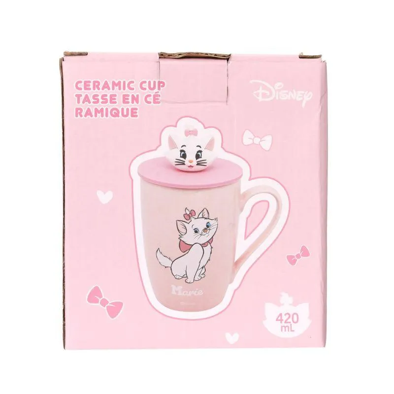 Pocillo de Ceramica con Tapa Disney Cat Colección Rosa