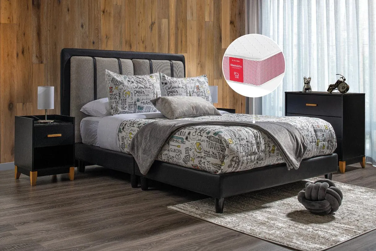 COMBO Cama Appulia 140 X 190 + Colchón Medallón Ergosof 140 X 190