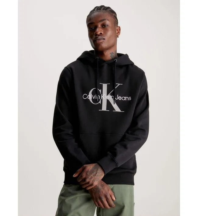 Saco Negro De Algodón Orgánico Con Gorro Y Monograma