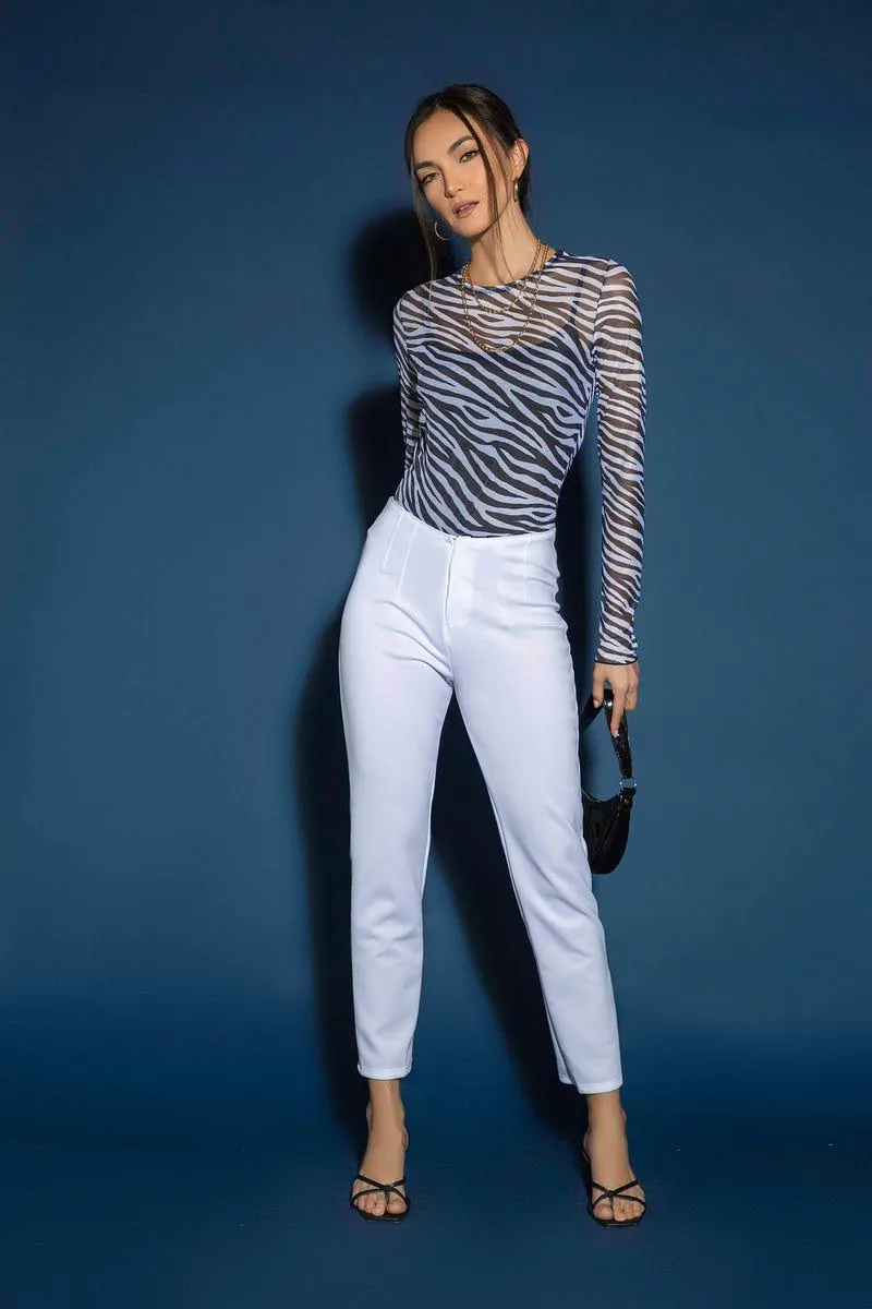 PANTALON BOTA TUBO Blanco