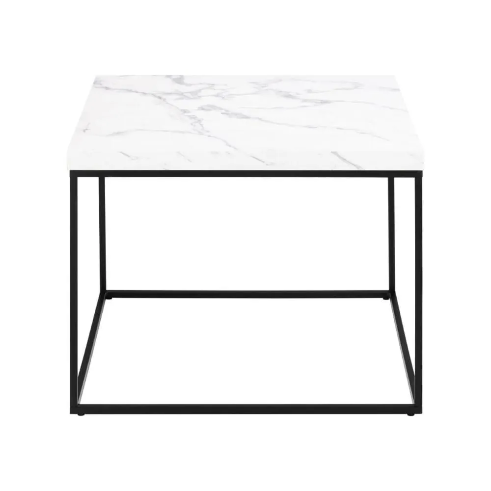 Mesa De Centro Barossa Laminado Efecto Marmol Blanco