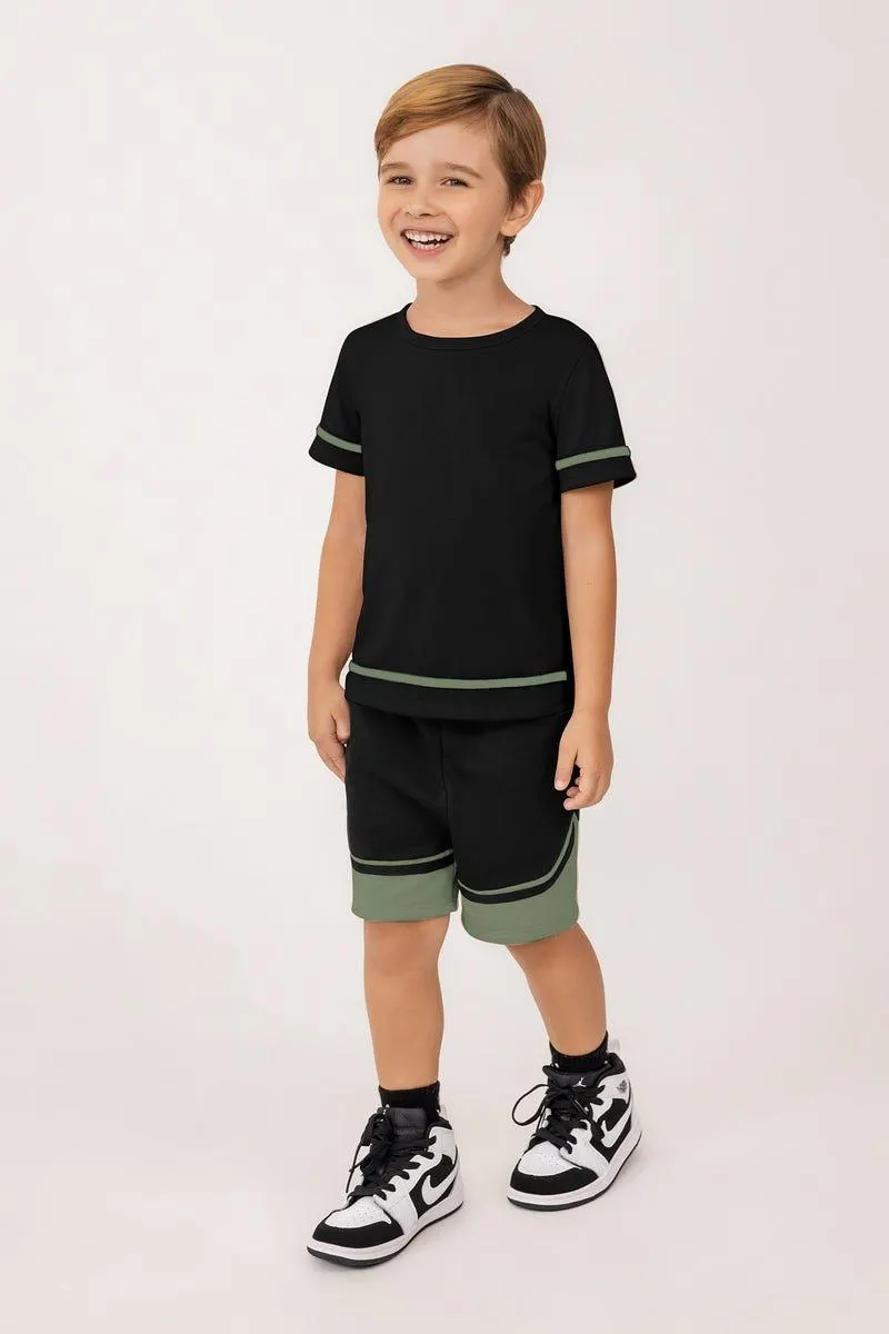 CONJUNTO X 2 CAMISETA - BERMUDA Negro