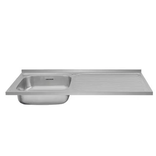Mesón de cocina Challenger en acero inoxidable con lavaplatos izquierdo - 120cm - MI 1127